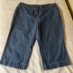 Lands End Women's Blue Denim Capris